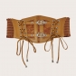 European and American retro lace lace -up leather waist seal ladies decorative fashion outer loose tight waist wide belt