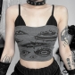 Summer 2024 new hot girl vest, European and American style demon demon -in -law's eye print camisole girl