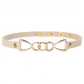 Retro punk style Simple golden ring buckle stitching clavicle neck with niche leather with niche deduction necklace ring