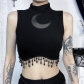 Summer 2024 new small vest Dark Wind Moon Chain Little Speaker Sleeveless Top Woman