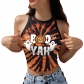 2024 Halloween clothing new summer European and American skeleton skull digital printing fashion short vest tops