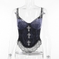 Summer 2024 new hot girl vest European and American atmosphere roses composite lace purple suspended female
