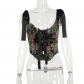 Summer 2024 new hot girl vest vest, dark wind vintage flower suspender bouquet waist top female