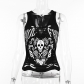Summer 2024 new personalized hot girl top street wind casual dark print woven vest female