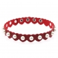 Personalized imitation pearl rivet leather heart necklace trendy cool stainless steel snap neck strap clavicle necklace