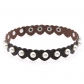 Personalized imitation pearl rivet leather heart necklace trendy cool stainless steel snap neck strap clavicle necklace