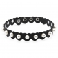 Personalized imitation pearl rivet leather heart necklace trendy cool stainless steel snap neck strap clavicle necklace