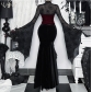 Dark flocked bat sleeve blouse 2025 new gothic style cos Halloween bat sleeve blouse