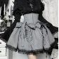 Dark striped puffy skirt 2025 new gothic style