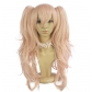 Danganronpa/Rondo Enoshima Junko Sakura Pink Split Double Tiger Clip Cos Wig