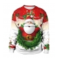 New 3D printed crew neck sweatshirt, unisex, cross-border style, Christmas couple outfit.