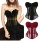 European and American style mesh court corset, breathable, tight-fitting, waist-cinching, women's bust-supporting, body-shaping top.