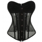 European and American style mesh court corset, breathable, tight-fitting, waist-cinching, women's bust-supporting, body-shaping top.