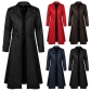 Halloween Amazon European and American style men's overcoat, solid color, fashionable steampunk retro men's uniform, stand-up collar clothing