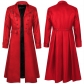 Halloween Amazon European and American style men's overcoat, solid color, fashionable steampunk retro men's uniform, stand-up collar clothing