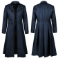 Halloween Amazon European and American style men's overcoat, solid color, fashionable steampunk retro men's uniform, stand-up collar clothing