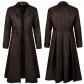 Halloween Amazon European and American style men's overcoat, solid color, fashionable steampunk retro men's uniform, stand-up collar clothing