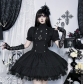 Dark-style A-line Lolita everyday dress, 2025 new gothic punk rock mini skirt
