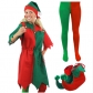 Christmas Cosplay Cute Green Elf Clown Costume