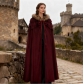 Halloween Unisex Retro Dark Gothic Cape, Hooded Shawl, Wizard/Priest Robe