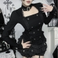 Dark-themed knight lolita top, 2025 new gothic style slim-fit sexy hot girl T-shirt