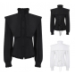 European and American punk pleated gothic shirt medieval clothing steampunk Victorian top retro