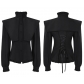 European and American punk pleated gothic shirt medieval clothing steampunk Victorian top retro