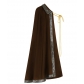 Medieval cosplay outfit, Renaissance lace short knight's cape, artistic retro shawl, Halloween.