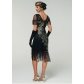 1920s Retro Sequined Gatsby Ball Fringe Dress Party Banquet Dance Dress Beaded Toasting Dress