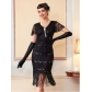 European and American popular plus size 1920 retro sequined dress with hand-beaded tassels, Gatsby dress