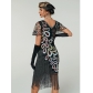 New European and American style heavy-duty beaded peacock plus size dress, cross-border retro sequined tassel phoenix tail gown