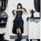 2025 Spring/Summer New Gothic Dark Style Sexy Slim Fit Lace-up Two-Way A-line Skirt for Women