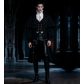 Medieval steampunk retro gothic trench coat gentleman's retro Victorian mid-length coat
