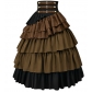 Female Steampunk Gothic Skirt Pirate High-Waisted Layered Ruffle Skirt Halloween Costume Female Somali Pirate