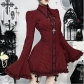 Dark plaid shirt dress, 2025 new gothic style music festival punk dress outfit.