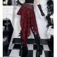 Dark-themed irregular plaid midi skirt, 2025 new gothic style, sexy and versatile.