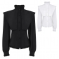 European and American punk pleated gothic shirt medieval clothing steampunk Victorian top retro