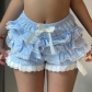 Multi-element new sales shorts skirt bow thin summer cake multi-layer lace star pumpkin pants for women