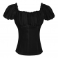 2025 New European and American Women's Pleated Shirt Medieval Clothing Off-shoulder Shirt