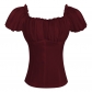 2025 New European and American Women's Pleated Shirt Medieval Clothing Off-shoulder Shirt