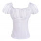 2025 New European and American Women's Pleated Shirt Medieval Clothing Off-shoulder Shirt