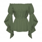 New Spring/Summer Women's Renaissance Shirts Ruffle Sleeve Off-The-Shoulder Ruffle Shirt Country Tops