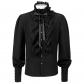 European and American men's pleated shirt medieval clothing steampunk Victorian top inner wear