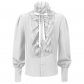 European and American men's pleated shirt medieval clothing steampunk Victorian top inner wear