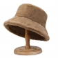 Rabbit fur hat for women autumn and winter all-match fisherman hat Korean style new style plush basin hat trendy personality ear protection warm bucket hat