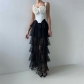 Sexy high waist polka dot sequined skirt long skirt 2025 spring new style mesh thin cake skirt for women