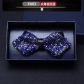 Sharp angle flat angle bow tie men's wedding groom shirt brother group British 3D crystal fashion wine red