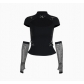 Sexy hot girl versatile metal lock top female dark style European and American trendy slim long sleeve T-shirt