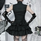 Dark Gothic Retro Zipper Vest Dress 2025 New Individual Street Punk Dress Women