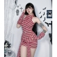 Dark Gothic style cross striped vest dress 2025 new street style slim dress